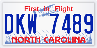 NC license plate DKW7489