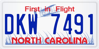 NC license plate DKW7491