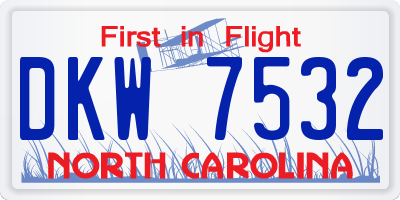 NC license plate DKW7532