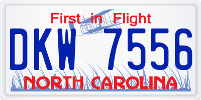 NC license plate DKW7556