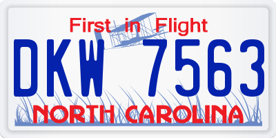 NC license plate DKW7563