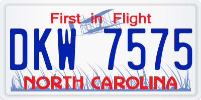 NC license plate DKW7575