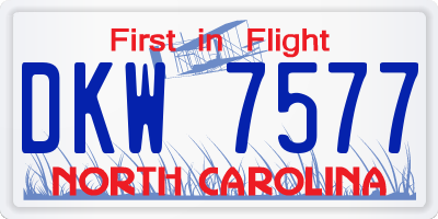 NC license plate DKW7577