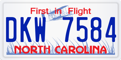 NC license plate DKW7584