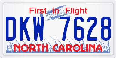 NC license plate DKW7628