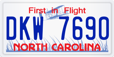 NC license plate DKW7690
