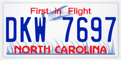 NC license plate DKW7697