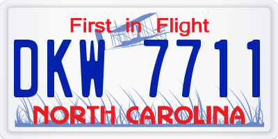 NC license plate DKW7711