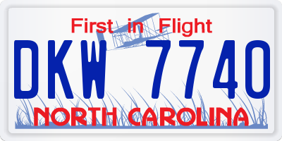 NC license plate DKW7740