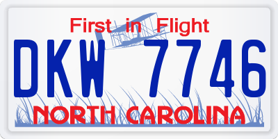 NC license plate DKW7746