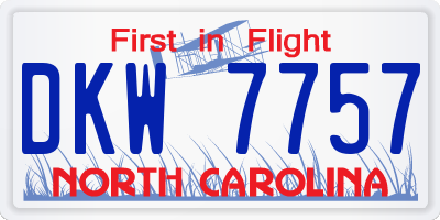 NC license plate DKW7757