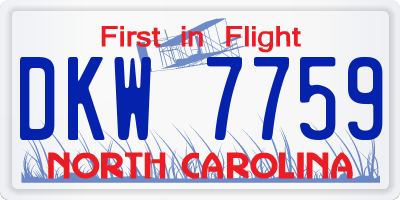 NC license plate DKW7759