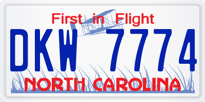 NC license plate DKW7774