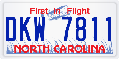 NC license plate DKW7811