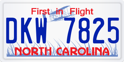 NC license plate DKW7825