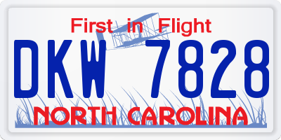 NC license plate DKW7828