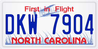 NC license plate DKW7904