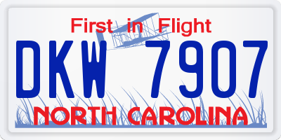 NC license plate DKW7907