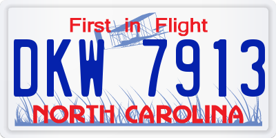 NC license plate DKW7913