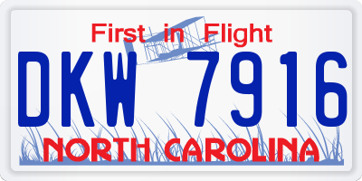NC license plate DKW7916