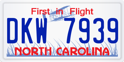 NC license plate DKW7939