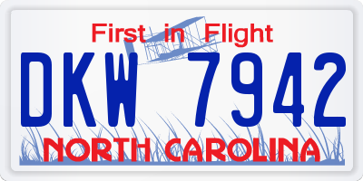 NC license plate DKW7942