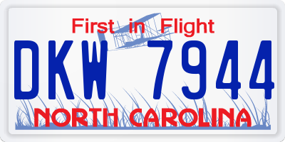 NC license plate DKW7944
