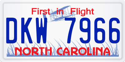 NC license plate DKW7966