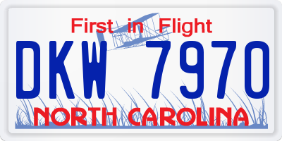 NC license plate DKW7970