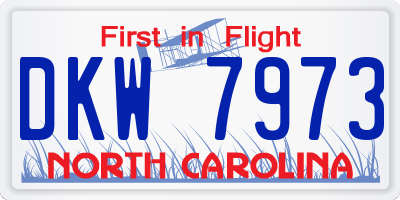 NC license plate DKW7973