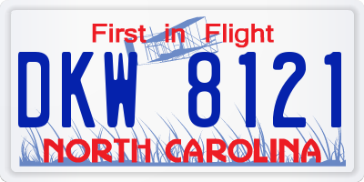 NC license plate DKW8121