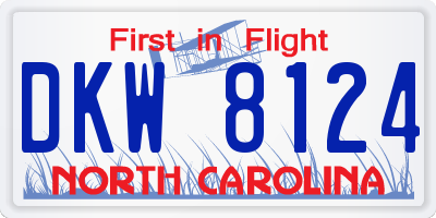 NC license plate DKW8124