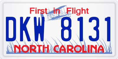 NC license plate DKW8131