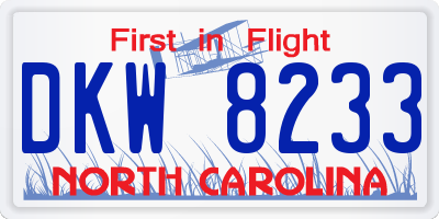 NC license plate DKW8233