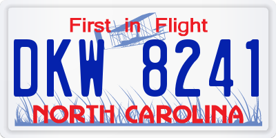 NC license plate DKW8241