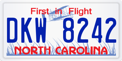 NC license plate DKW8242