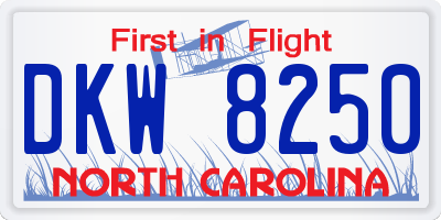 NC license plate DKW8250