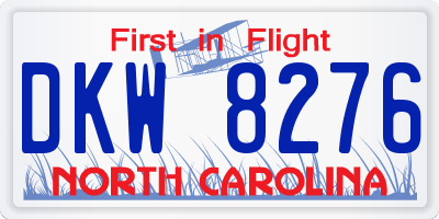 NC license plate DKW8276