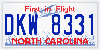 NC license plate DKW8331