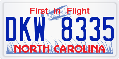 NC license plate DKW8335