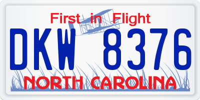 NC license plate DKW8376