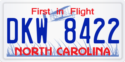 NC license plate DKW8422