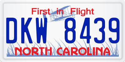 NC license plate DKW8439