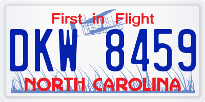 NC license plate DKW8459