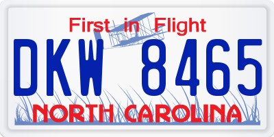 NC license plate DKW8465