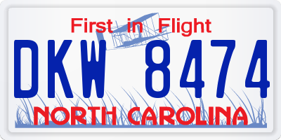 NC license plate DKW8474