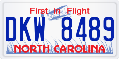 NC license plate DKW8489