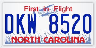 NC license plate DKW8520