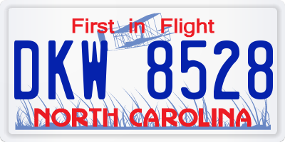 NC license plate DKW8528