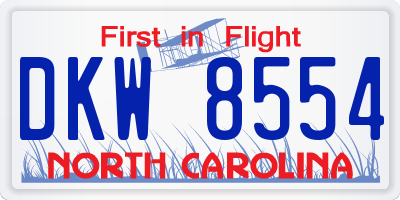 NC license plate DKW8554